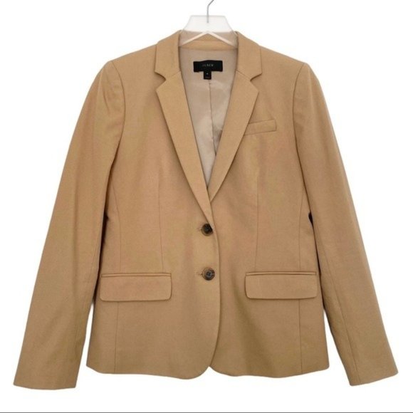 J. Crew Tan Single Button Classic Blazer Size 4